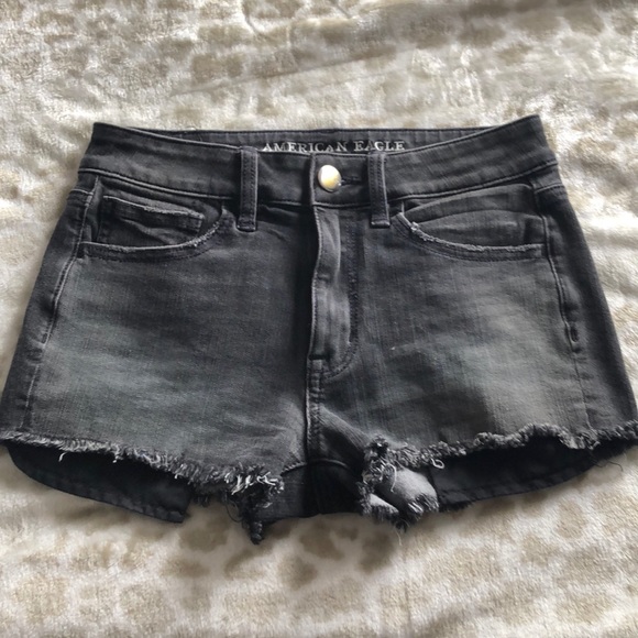 American Eagle grey wash high rise jeans shorts - Picture 2 of 4